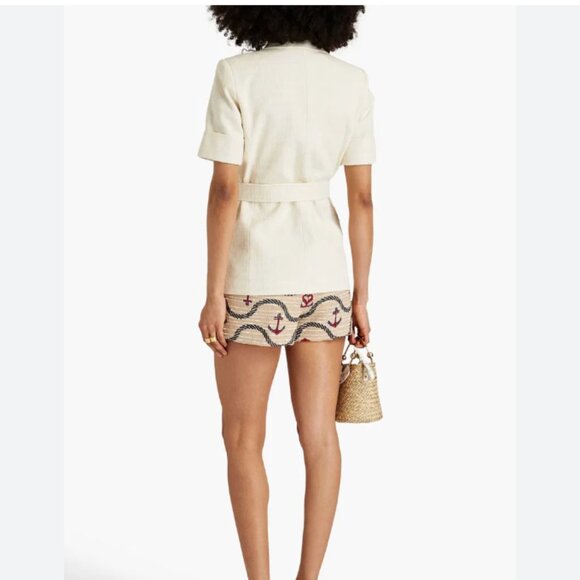 NWT SANDRO TRUMAN TWEED BELTED BLAZER JACKET IN ECRU - Picture 2 of 10